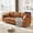 Brown, variant on 85 Inches 3-Seater Sofa Couch with 2 Throw Pillows, Faux Leather Couch with Wide Armrests, Wood Legs, Deep Seats, Back Cushion, Sturdy Support Feet, Sofa Couches for Living Room, Office, Brown