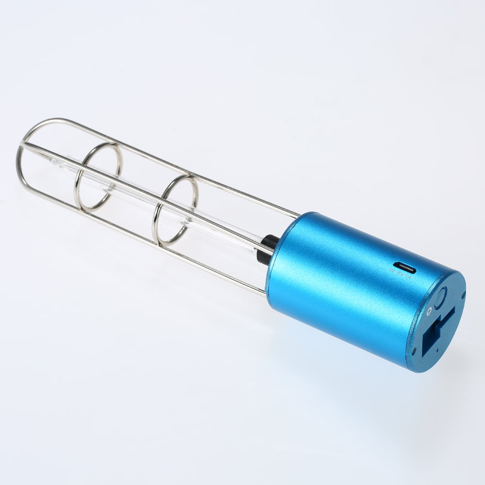 Rechargeable UV Sterilizer Light Air Purifier DC5V Ultraviolet Ozone UV Germicidal Lamp Portable Sterilization Light for Car Kitchen Toilet Cabinet Blue