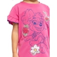 thumbnail image 3 of Paw Patrol Toddler Girls Ruffle Graphic Tee with Short Sleeves, Sizes 12M-5T, 3 of 8