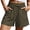 ARMYGREEN, variant on Womens Linen Shorts&nbsp;Summer Ruffle Waist Drawstring Wide Leg Pants with Pockets Casual Vacation Flowy Shorts L
