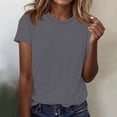 thumbnail image 2 of HAJWOH Womens Summer Tshirt Short Sleeve Shirts Beach Vacation Outfits Oversized Workout Tshirts Crew Neck Casual Clothes XL, 2 of 7