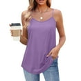 thumbnail image 2 of WCMZJ Tank Top for Women Scoop Neck Spaghetti Strap Camisole Loose Fit Casual Sleeveless Flowy Basic Tops Purple S, 2 of 7