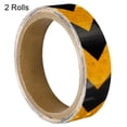 thumbnail image 3 of Uxcell Reflective Tape, 2 Roll 10 ft x 1-inch Adhesive High Visibility Safety Tape Reflector, Arrow Yellow Black, 3 of 6