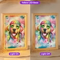 thumbnail image 2 of Hippie Labrador Retriever Portrait Watercolor Tie-Dye Vintage Styles Acrylic Plaque with Wood Photo Frame Box Lab Dog Lover Gifts Light Box - 00014, 2 of 5