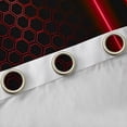 thumbnail image 4 of jejeloiu Geometric Honeycomb Hexagon Black Out Curtains,Neon Striped Lines Curtains Pack of 2 (42x63 Each),Red Black Bedroom Curtains For Kids,Super Cozy Room Decor, 4 of 6