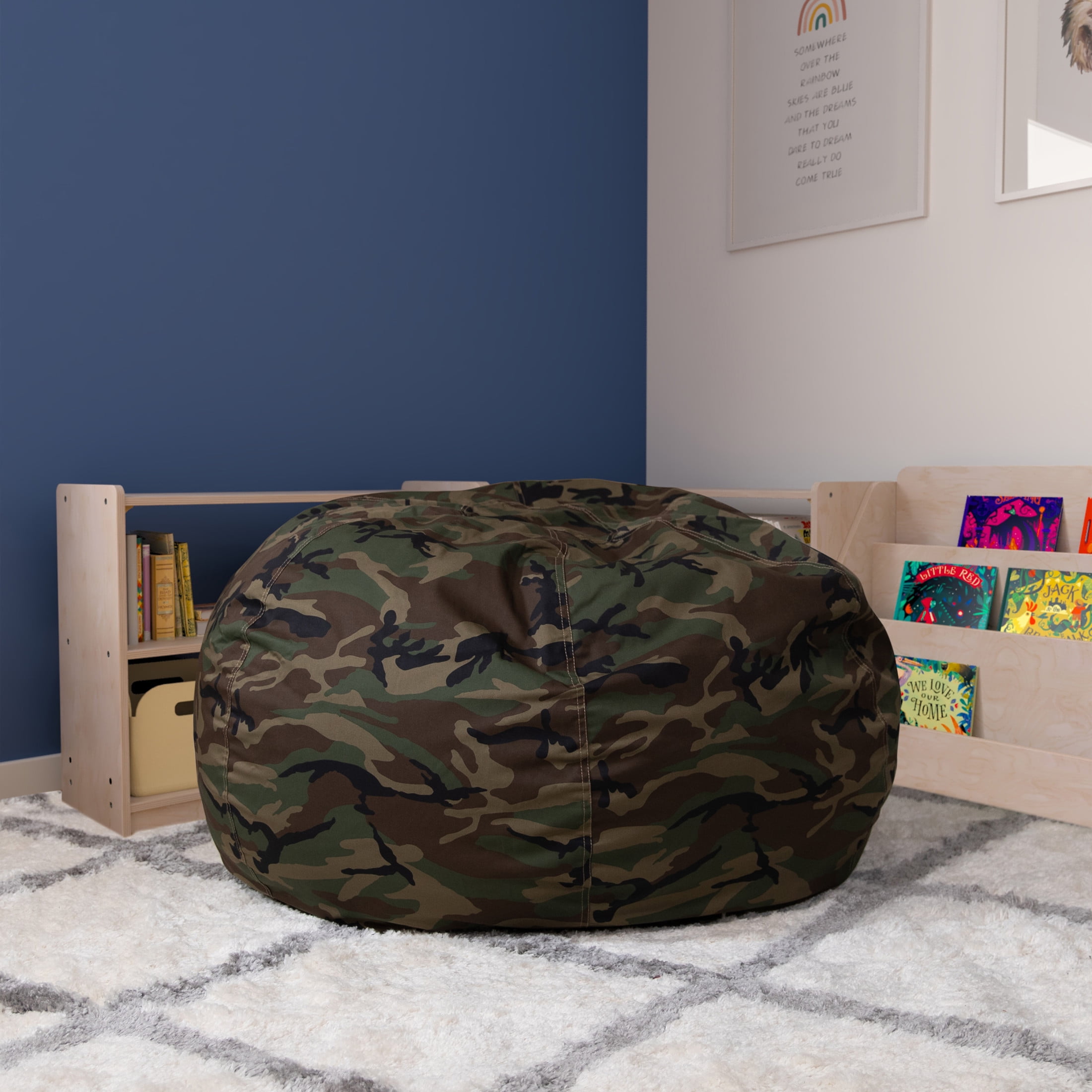Flash Furniture Duncan Oversized Camouflage Refillable Bean Bag Chair for All Ages