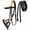 Black/Beige, variant on Horse Western Cob Leather Training Tack Bitless Sidepull Bridle w/ Reins 7711TL-C