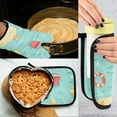 thumbnail image 5 of Yayeee Oven Mitts and Pot Holder Set of 4 Heat Resistant Kitchen Gloves Baking Hot Pad, Blue Beach Pattern, 5 of 5