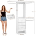 thumbnail image 7 of Homieasy 14.8'' - 48'' W Closet System with Drawers and Hanging Rods(Cut to Fit), White, 7 of 7