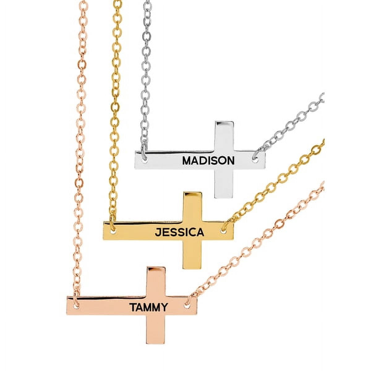 Next Day Shipping Personalized Sideway Cross Necklace