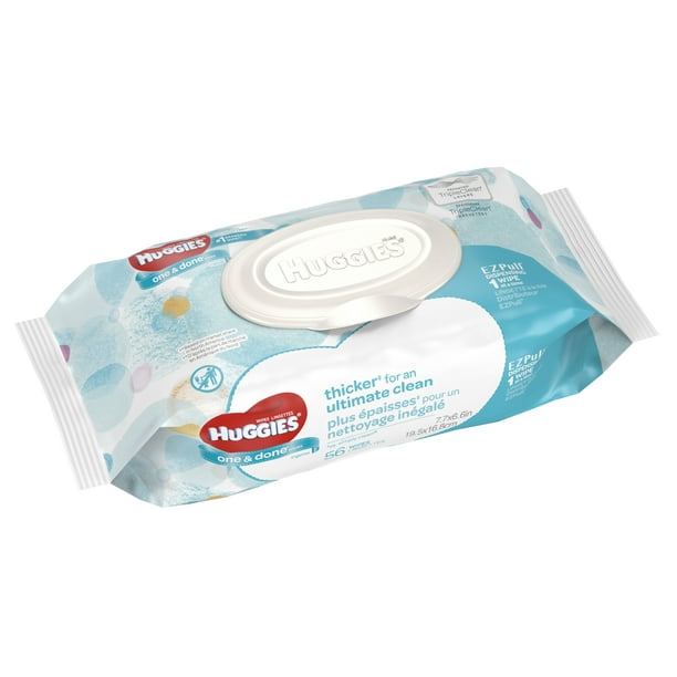 Huggies One & Done Wipes Cucumber & Green Tea Scented 56 CT Walmart