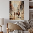 thumbnail image 2 of Designart "The Trail Cowboy On wall decor I" Animals Print on Natural Pine Wood, 2 of 5