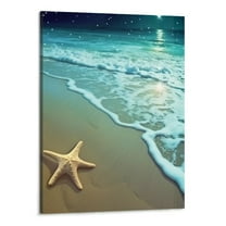Creowell Starfish Beach Wall Art Decor Set, Decorative Framed Coastal Ocean Canvas Prints for Living Room, Kitchen, Bedroom, Office & Home Decor Gift 16x20inch