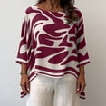 thumbnail image 4 of QUNYINEY Summer Women Shirts Casual Plus Size 3/4 Sleeve Gradient Tunic Tops Relaxed Fit Pullover Crew Neck Trendy Tops for Women 2026, 4 of 7
