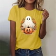 thumbnail image 4 of ClodeEU Women's Halloween Cute Printed T Shirt, Short Sleeved Round Neck Top ,Women's Plus XXL, 4 of 6