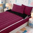 thumbnail image 3 of Erosebridal Line Geometric Pattern Zipper Twin Comforter Sets with Fitted Sheet and 2 Pillowcases,Aesthetic Striped Zipper Bedding Set,Black Reversible,4 Pieces, 3 of 7