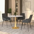 thumbnail image 6 of LeisureMod Round Dining Table Modern 35" MDF Wood Tabletop with Gold Steel Pedestal Base for Kitchen and Living Room Bristol Series in Natural Wood, 6 of 10