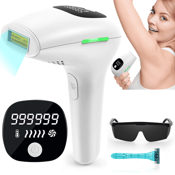 JUUTREN Laser Hair Removal for Women and Men, Painless Laser Hair Removal Device, 999999 Flashes & Dual Lights, At-Home Hair Remover for Facial Legs Arms Bikini Line Whole Body Use