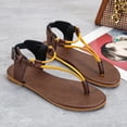 thumbnail image 3 of Sandalias de mujer, zapatos frescos de verano, zapatos de playa, sandalias de pellizco de estilo romano de tacón plano Wmkox8yii shjk2017, 3 of 9