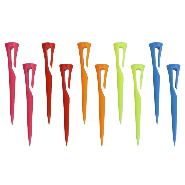 10 piezas de coloridas camisetas de golf portátiles con gancho para clip en la visera, bolsillo o guante Equipo de club de golf s de entrenamient 84mm Baoblaze Tees de golf portátiles