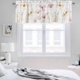 thumbnail image 3 of 2 Pack Pink Beige Flowers Valance for Window Spring Floral Kitchen Valance Rod Pocket Short Curtain Topper Decorative Window Treatment for Living Room Bedroom 42"x18", 3 of 8