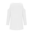 thumbnail image 6 of Annhoo Womens Cold Shoulder Tops Casual 3/4 Sleeve V Neck Basic T Shirts Elegant Business Work Blouses, 6 of 7
