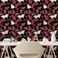 thumbnail image 2 of Ambesonne Butterfly Peel & Stick Wallpaper for Home, Nature Night Botanic Art, 13"x72", Coral Black Multicolor, 2 of 5