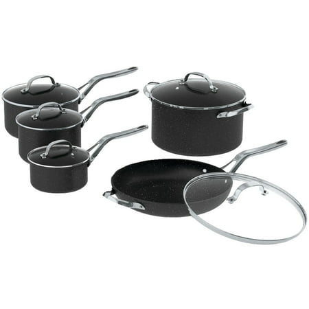 Starfrit The Rock 10Pcs Cookware Set - Black