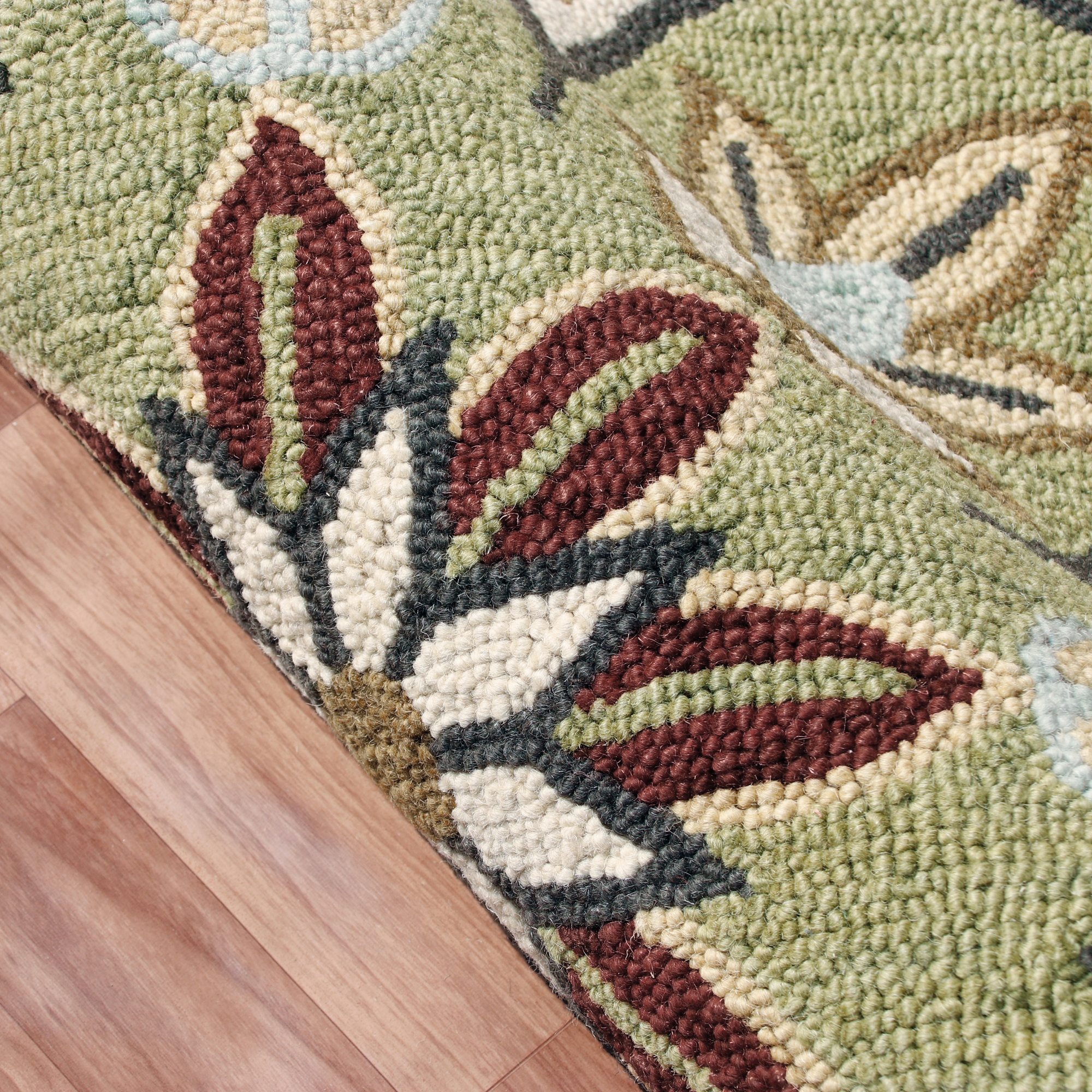 Ox Bay Elena 4' Round Rust/Gold Floral Medallion Indoor Area Rug