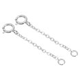 thumbnail image 1 of Unique Bargains 1 Inch S925 Silver Necklace Extender Gold Plated Chain Extenders Extension, Platinum 2 Pack, 1 of 6