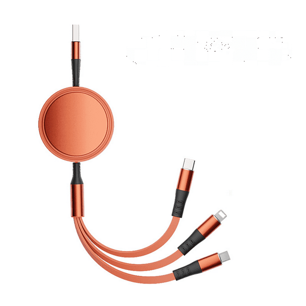 MultiCharging Cable 3A MINLU 2Pack 4ft 3 in 1 Retractable USB Cable