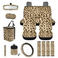 thumbnail image 6 of Jeiento Brown Leopard eat Covers Front Rear Split Bench Full Set+Steering Wheel Cover+Seatbelt Cover+Garbage Can+Air Vent Hanging Storage+Rear View Mirror Protector+Coasters+Keychain 15 PCS, 6 of 6