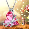 thumbnail image 3 of Midir&Etain Pink Heart Crystal Pendant Necklace Infinity Necklace 925 Sterling Silver Infinity with Cubic Zirconia Jewelry Mothers Day Gifts for Women Daughter Mom Wife Girlfriend, 3 of 5