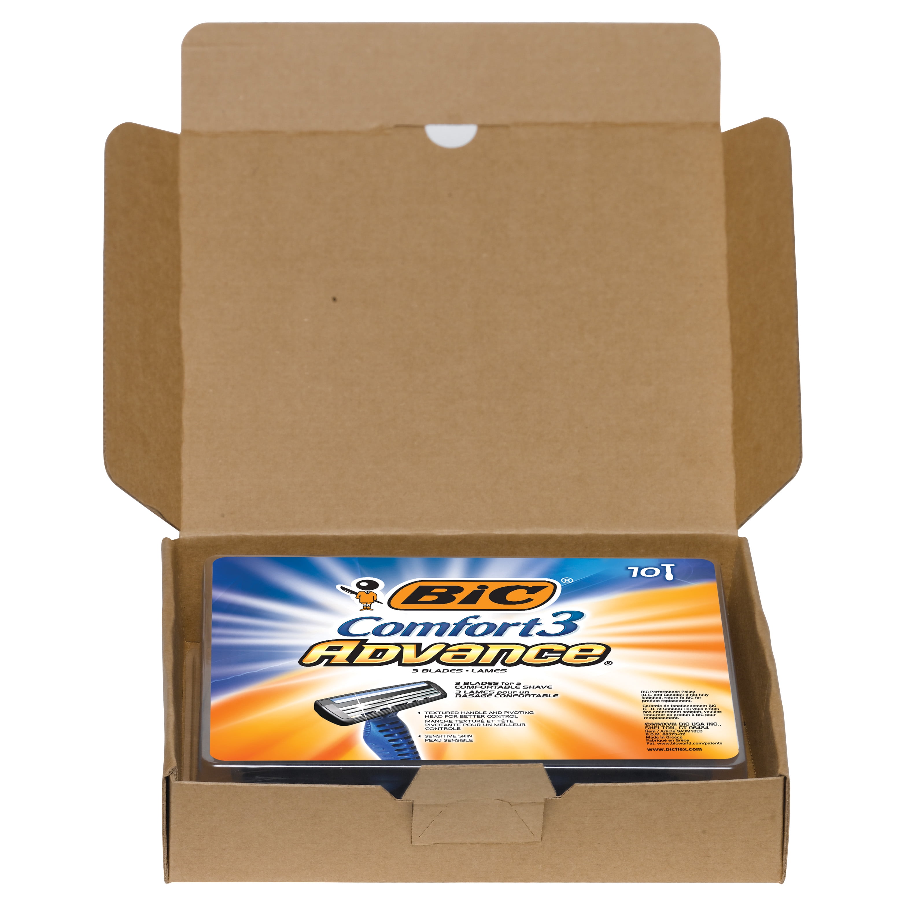 Bic Comfort 3 Advance Men S 3 Blade Disposable Razor 10 Count