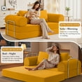 thumbnail image 6 of ATHOPE 78.7" Folding Convertible Sofa Bed, Oversized Corduroy Upholstered Boneless Couch, Loveseat Sleeper with Pull Out Bed, Floor Sofa Modular Futon Couch for Living Room Bedroom Lounge, Ginger, 6 of 9