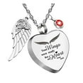 thumbnail image 5 of Huepoe January to December Birthstone Heart Necklace with Angel Wings Bone Ash Storage Red Rhinestone Personalized Gift for Friends And Lovers Daily Wear And Party Jewelry, 5 of 8