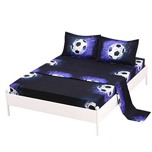 Sdiii 3pc Soccer Bedding Sheet Sets, Soccer Bedding Twin