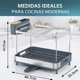 thumbnail image 5 of Escurridor de platos 2 niveles acero inoxidable desagüe giratorio 360° porta utensilios 3 divisiones drenaje central 46.7x32.2x41.7 cm, 5 of 7