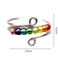 thumbnail image 6 of Hyasfey Women Ring Rotatable Adjustable Opening Design Geometric Electroplating Anti Stress Gifts Colorful Rainbow Beads Anxiety Spinner Ring Jewelry for Outdoor, 6 of 8