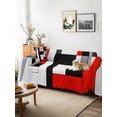 thumbnail image 3 of Red Black Couch Cover for Dogs, Abstract Geometric Grey White Middle Century Washable Sofa Covers Slipcover for Pets Dogs Futon Cover, Couch Recliner Covers, Oversized Chair Slipcover 71"x91", 3 of 9