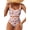 Orange, variant on Women's Bikini Sets Floral Print Whip Stitch 2 Piece Swimsuits High Waisted Scoop Bathing Suits