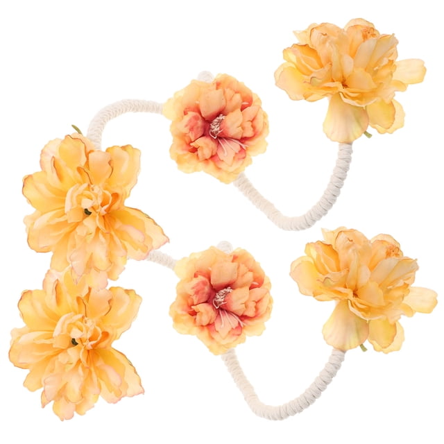 IDEANATEGRATE 2Ud Sujetadores Para Con Flores Artificiales Amarillos Para Sin Perforar
