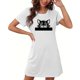 thumbnail image 4 of Camisón corto de talla grande para mujer, camisón de manga corta con estampado de pecho a la moda, camisón para mujer, 4 of 5