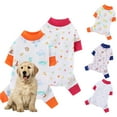 thumbnail image 2 of Pet Cloth Round Neck - Four-Legs Cartoon Pattern Puppy Bread Clothes - Summer Pet Pajamas for Indoor, 2 of 8