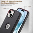 thumbnail image 2 of XINQIHANG Compatible with iPhone 15 Plus Case Premium Leather TPU Hybrid Case Cover,Black, 2 of 6