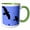 Green/White, variant on 3drose, Crows or Ravens in Flight Minimalist Silhouette, 11oz Magic Transforming Mug