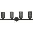 thumbnail image 2 of 35.5 inch 4 Light Black Bathroom Vanity light fixture with Black Stainless Steel Mesh Shade Shade, 2 of 7