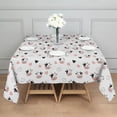 thumbnail image 3 of White Cow Heart Pattern Square Tablecloth,Waterproof Square Table Cover,Wipeable Spillproof Washable Table Cover for Home Kitchen Party Decor 42"X42"(107x107cm), 3 of 6