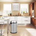 thumbnail image 5 of 17 Gallon Stainless Steel Swing Top Trash Can, 65L Heavy Duty Round Commercial Garbage Bin with Swing Lid, Odor Control, Ideal for Kitchen, Restaurant, Office, Silver, 5 of 6