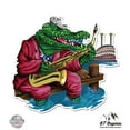 thumbnail image 1 of Jazz Blues Gator Missippi Louisiana Saxophone - 8" Vinyl Sticker - For Car Laptop I-Pad - Waterproof Decal, 1 of 1